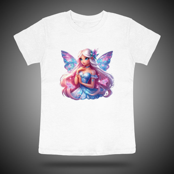 Μπλούζα με σχέδιο νεράιδας σε παστέλ ροζ και μπλε χρώματα για κορίτσια