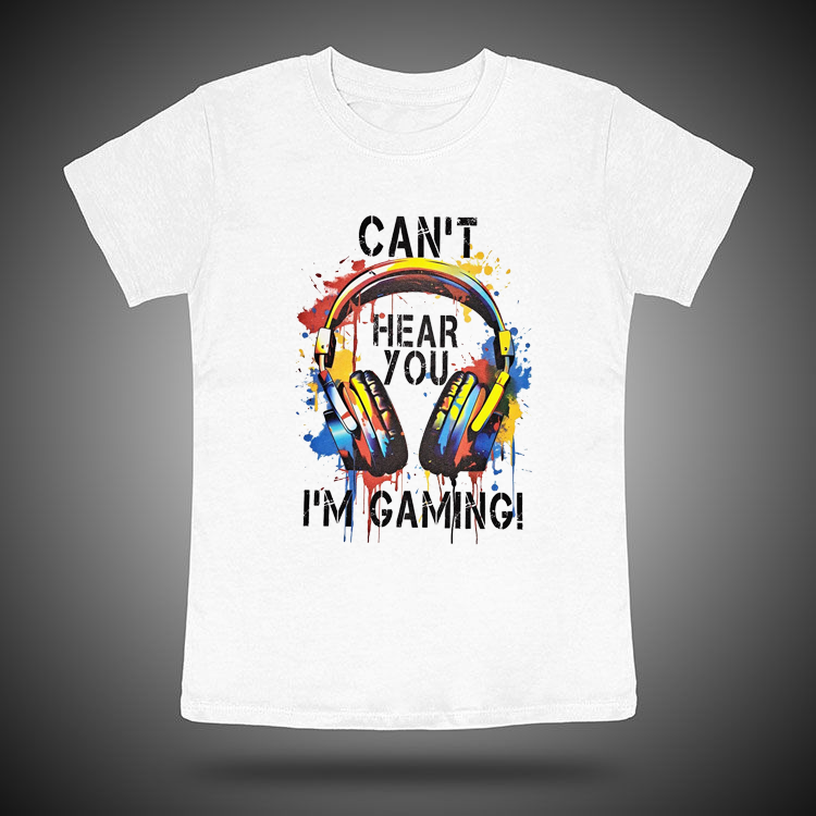 gamer παιδικό gaming t-shirt CAN’T HEAR YOU I’M GAMING