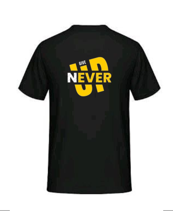 Never give up - Ανδρικό T-shirt  με ψηφιακή εκτύπωση