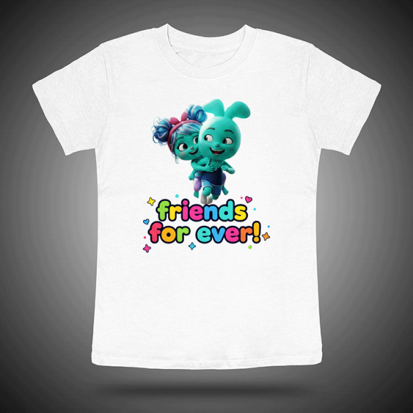 Παιδική μπλούζα με τους Luxis και Luxa και το μήνυμα Friends For Ever