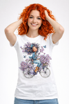 t-shirt girl bicycle