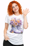 t-shirt floral boots